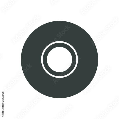 Simple dark gray concentric circles vector graphic icon scalable eps format silhouette vector illustration white background