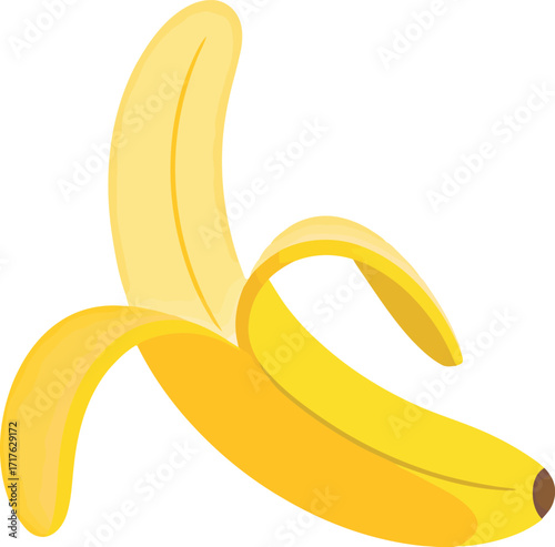 Fresh ripe banana peeled ready to eat tropical fruit vector