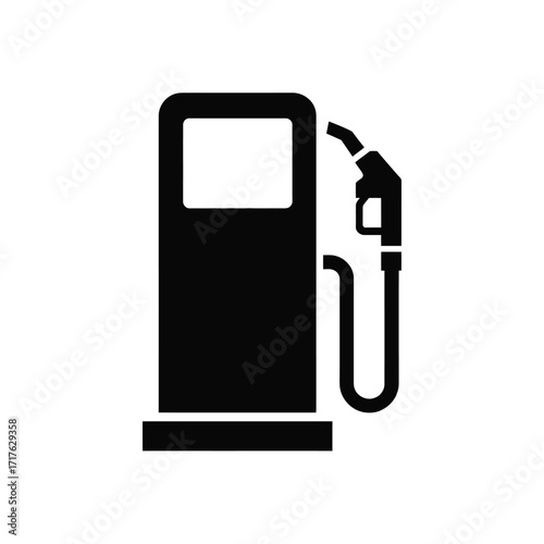 Simple black and white fuel pump icon vector illustration scalable eps graphic silhouette vector illustration white background