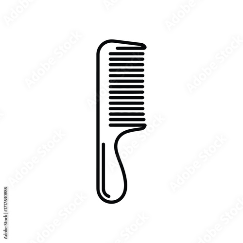 Simple black and white line drawing of a comb vector illustration eps silhouette vector illustration white background