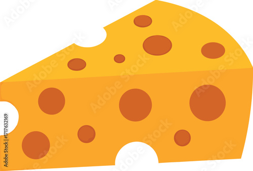 Swiss cheese wedge delicious food ingredient isolated vector