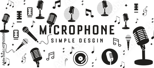 Microphone Icons set. variant microphone icon. Karaoke mic. Podcast microphone. web and mobile icons.