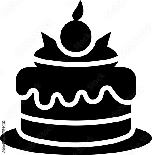 Cake silhouette icon vector on white background 