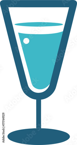 Drink glass outline icon vector on white background 