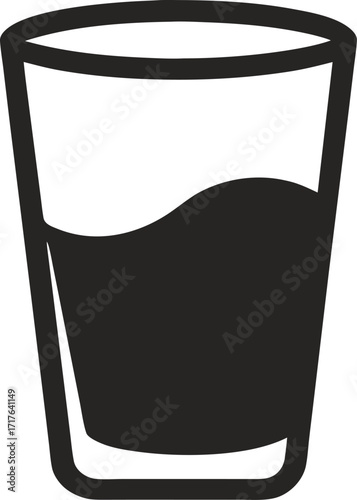 Milk of glass silhouette icon vector on white background 