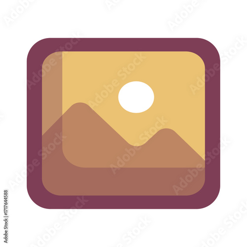 Minimalist landscape picture icon for gallery or photo application