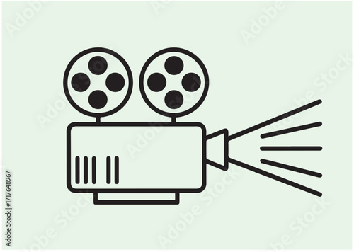 Movie projector line art vector