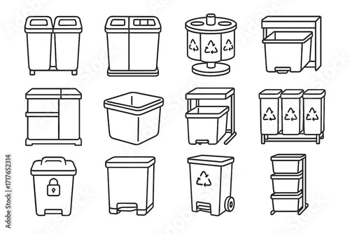 Bin vector rack sets stackable recycling rotating sliding icon versatile adjustable drawer