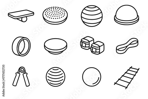 Dome half gear balance mini strength gripper icon wheel vector ball agility