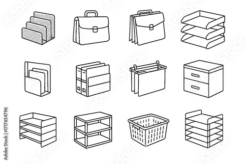Desk wood vector binder bin icon office file icons organizers rack mail