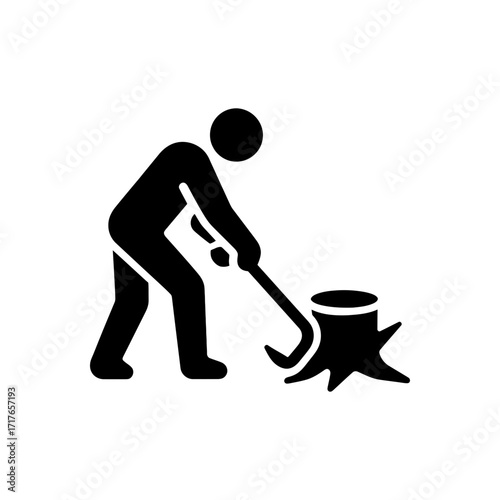 Removing a tree stump icon