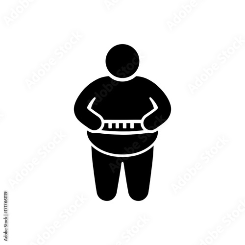 Overweight measuring waist icon