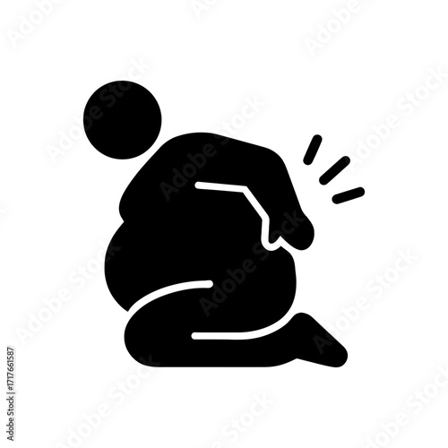 Overweight Person Back Pain Icon