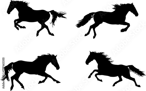 "Hand Drawn Running Horse Silhouette Vector"

"Wild Horse Galloping Silhouette Artwork"

"Sketch Style Running Horse Silhouette Design"