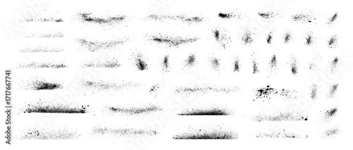Stencil spray paint borders and inky graffiti blots. Stencil inky paint borders, hand drawn spraypaint effect.