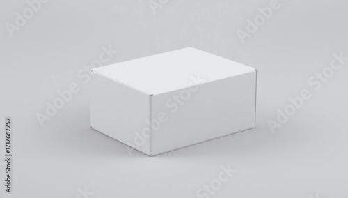 White carton box on isolated background with clipping path. Blank cardbox package for your design