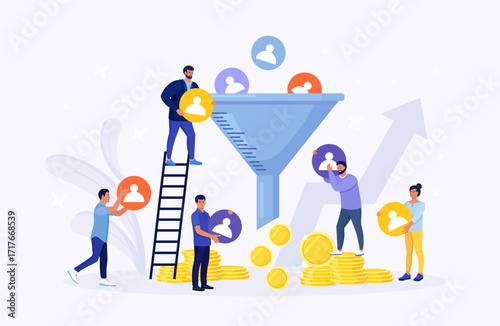 Process of communication and attracting new customers, followers, making profit. Sales funnel of leads, prospects. Business strategy. Monetization tips. Increasing conversion rates SMM strategies