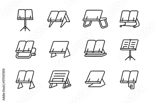Reading angled stand portable stands icon metal vector cookbook lap folding