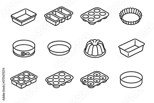 Cupcake commercial molds pie mold professional muffin cheesecake donut baking icon vector