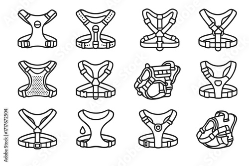 Harness vector lightweight icon adjustable training dog waterproof mesh padded