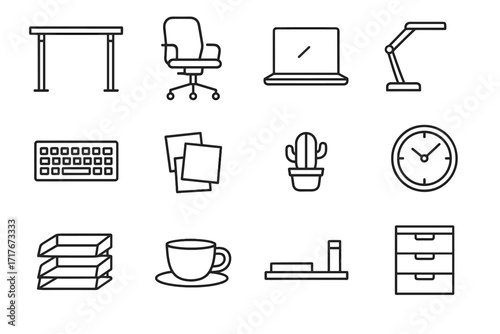 Led icon cactus clock minimalist wireless floating workspace unit icons vector open