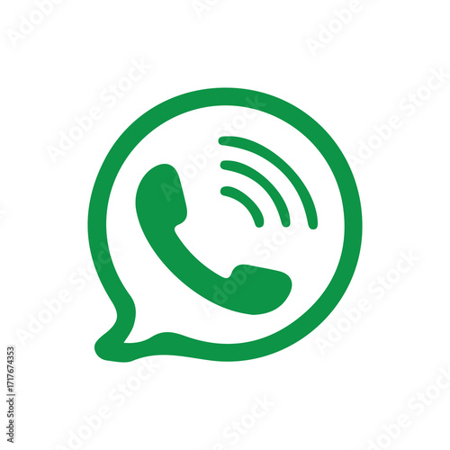 hand holding green phone call icon sign