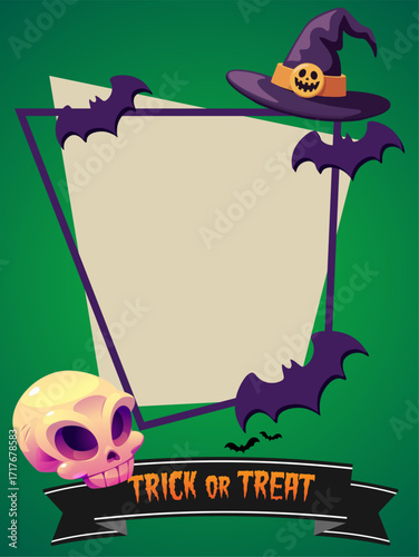 halloween frame with witch