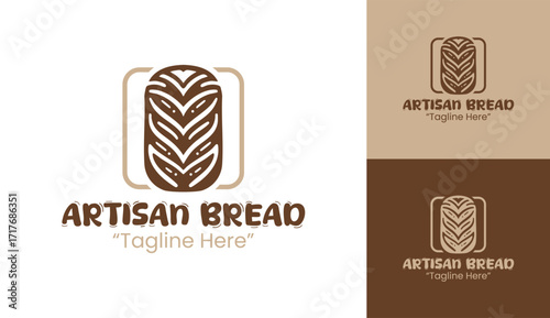 Artisan Bread Logo Vintage Handcrafted Bakery Emblem