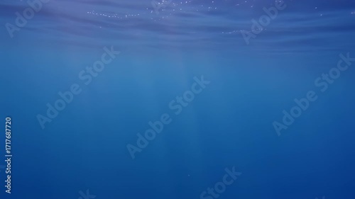 Underwater view of deep blue water