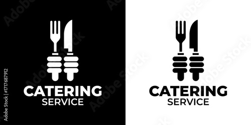 Catering Service Logo Elegant Culinary Event Symbol