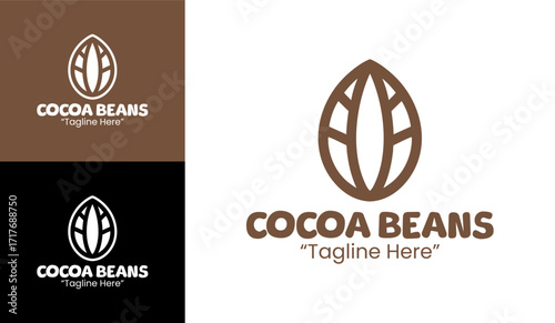 Cocoa Beans Logo Elegant Premium Chocolate Emblem