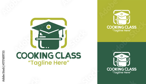 Cooking Class Logo Modern Culinary Learning Identity