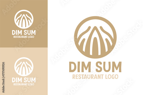 Dim Sum Restaurant Logo Elegant Cantonese Cuisine Emblem