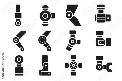 Knee hinge joints joint rotation icon vector robotic robotics sliding arm part