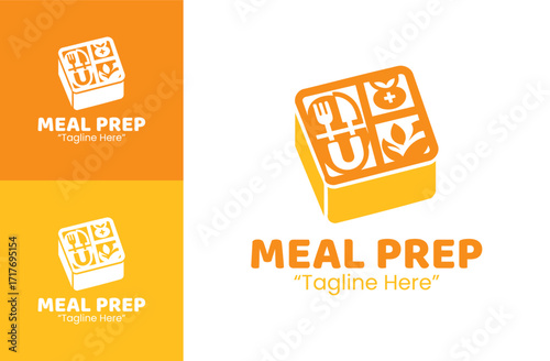 Meal Prep Service Logo Premium Wellness Symbol