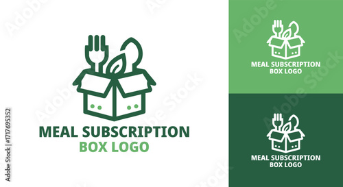 Meal Subscription Box Logo Creative Food Service Branding
