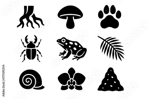 Horns floor paw vector hill icons termite bloom wild icon jaguar fallen