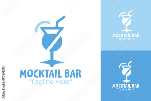 Mocktail Bar Logo Modern Tropical Beverage Identity