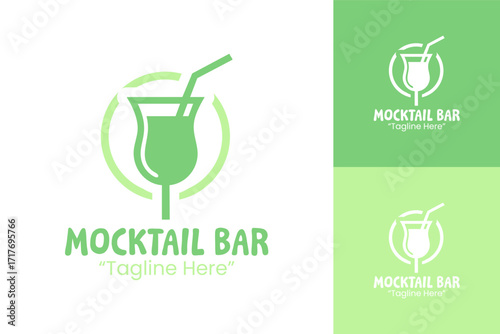 Mocktail Bar Logo Minimal Fresh Drink Badge