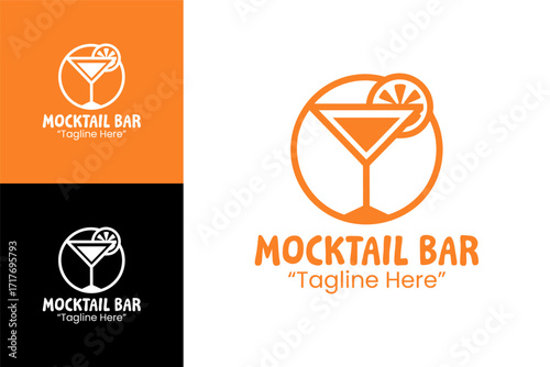 Mocktail Bar Logo Stylish Lifestyle Drink Identity