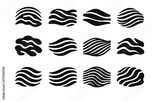 Dunes vector sand icon long ridges ripple symmetrical natural sandy icons