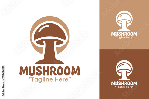 Mushroom Logo Clean Modern Farm Symbol