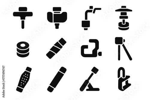 Seat mechanism board kit drum icon tilt vector clamp modern felt lug