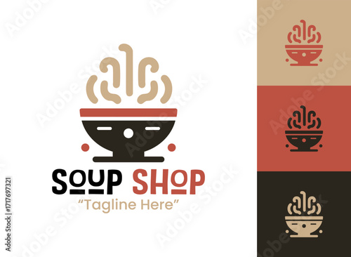 Soup Shop Logo Modern Warm Meal Identity