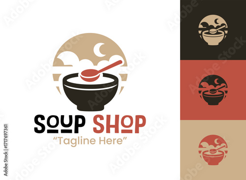 Soup Shop Logo Creative Cozy Cafe Branding