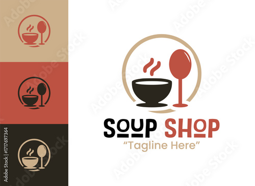Soup Shop Logo Elegant Homemade Kitchen Emblem