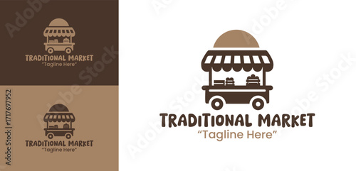 Traditional Market Logo Premium Heritage Shop Symbol