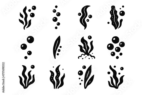 Trail vector bubbles rising icon formation kelp icons bubble clustered spheres effervescence