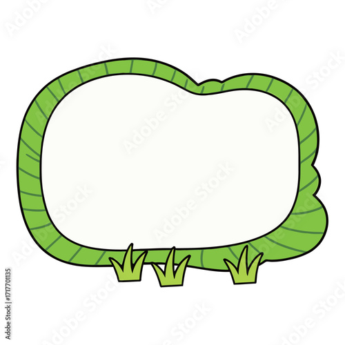 Playful Green Wavy Frame with Grass for Nature-Themed or Outdoor Content