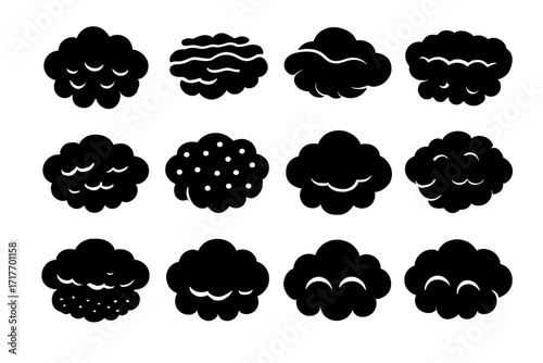Vector icon icons rippled underlayer formations texture cloud pouch cover coarse dimpled